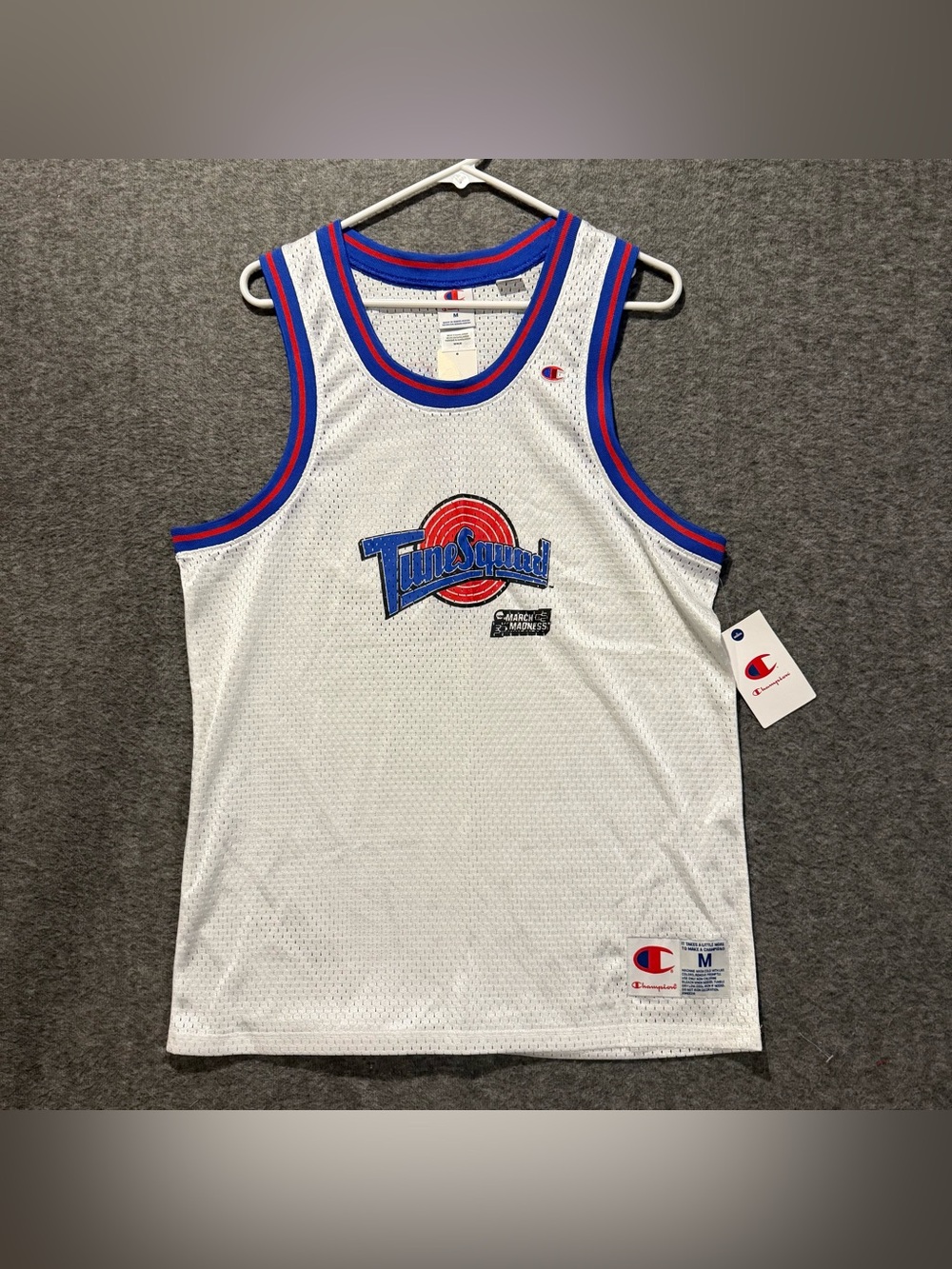 Space Jam Tune Squad Bugs #1 Champion Basketball Jersey Mens M mesh white NWT